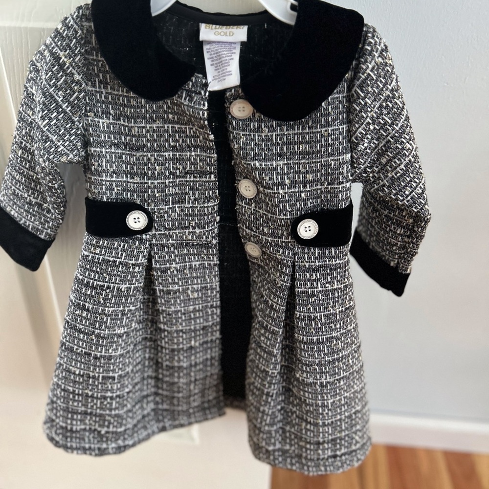Chic Girls Black & White dress coat